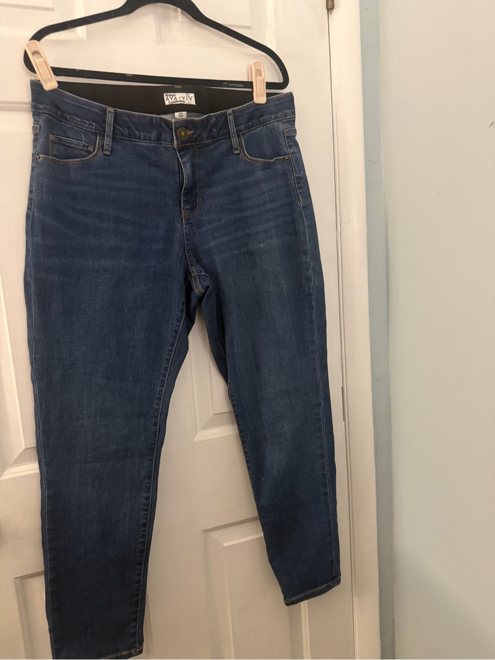 Ava & Viv Women’s 14W Skinny Jeans Dark Wash Stretch Denim